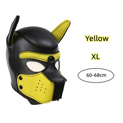 XL New Increase Large Size Puppy Cosplay Neoprene Fetish Hood Dog Mask Sex Toys with Detachable Nose for Couples Bdsm Bondage