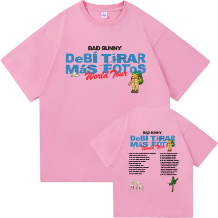 Bad Bunny DTMF World Tour 2025-2026 TShirt Men/women Clothing Vintage Harajuku High Quality Clothes Cotton TShirts for Fans Gift