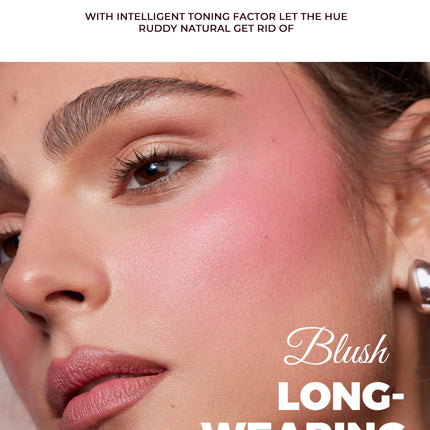 Long Wear Blush Makeup Palette Buildable Color Velvet Finish Face Powder Cheek Contouring Brightening