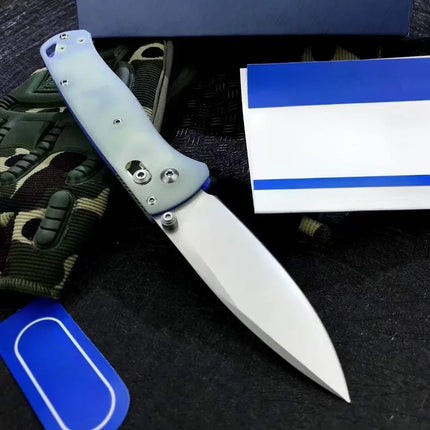 BM 535 Folding Knife G10 Handle Satin Plain Blade Outdoor Pocket Hunting Portable Camping Fishing Multitool Knives
