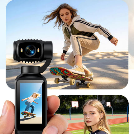 Portable HD 4K Action Camera Manual 90 180 Degree Rotation For YouTube Vlog Video Recording Record Life Handheld Action Camera