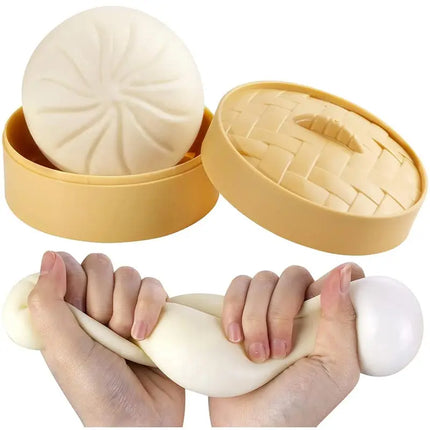 Cute Colorful Flour Steamed Buns Pinch Giant Smile Facial Expression Dumpling Squishy Ornaments Office Stress Sensory Kids Gift