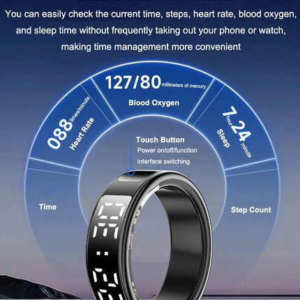 Smart Ring For Men Women Heart Rate Blood Oxygen Monitor Multi 5ATM & IP68 Waterproof Sports Ring Sleep Fitness For Android IOS