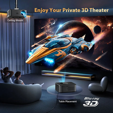 XIWBSY 25000 Lumens Android 4K LED Projector 800ANSI WiFi6 Bluetooth Projector Video Home Theater Auto Focus/Keystone Proyector