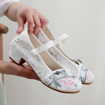 Shoes for Women Embroidery Ethnic Style Traditional Old Beijing Streetwear Dance Vintage Cheongsam Chinese Style Hanfu Qi Pao
