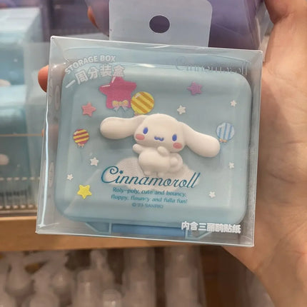 Kuromi Cinnamoroll Cute Cartoon Pill Box Portable Sealed Moisture-proof Packing Storage Box Gift Animation