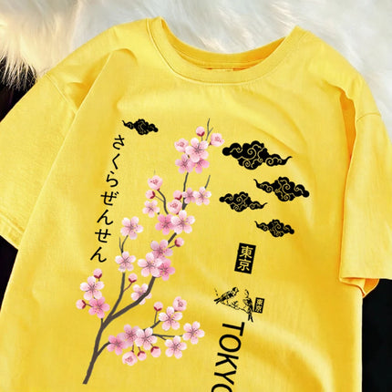 You Can Enjoy Cherry Blossoms From Tokyo T Shirt Men Summer Casual Top Soft Unisex Clothes Loose Cotton Male Colour Short Sleeve