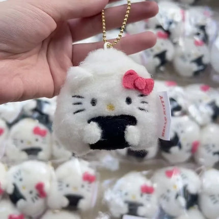 iigen Sanrio Hello Kitty Rice and Vegetable Sushi Pendant Keychain Cute Plush Cat Doll Bag Hanging Pendant Jewelry Accessories
