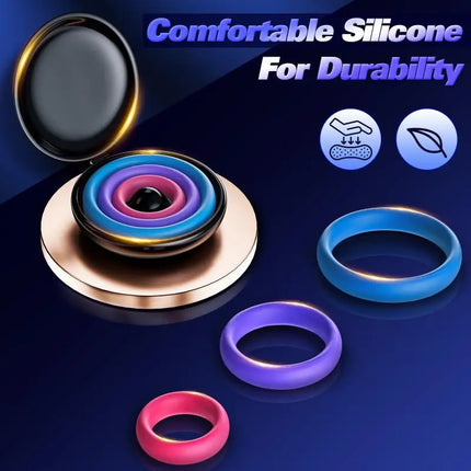 New 3Pcs Men Or Couples Reusable Silicone Cock Penis Rings Enlargers Erection Enhancing Long Lasting Ejaculation Adult Sex Toys