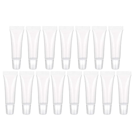 12-200pcs Empty 10ml Transparent Lip Gloss Squeeze Tube Mini Clear Cosmetic Soft Tubes Portable Travel Lip Gloss Containers