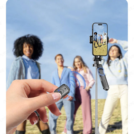 F16 Selfie Stick Tripod with 1708mm Long 8-Section Pole, Bluetooth Remote, 360° Rotation, 1/4 Interface, for Phone Camera Vlog