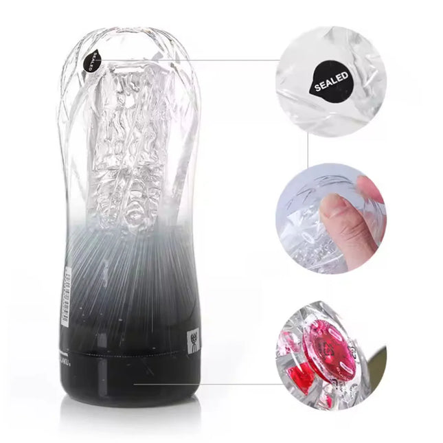Soft Vagina Simulation Vacuum Suction Male Masturbator Cup Transparent Pocket Pussy Adult Endurance Training Sex Toys for Men