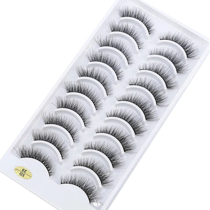 10 Pairs Mink Fake Eyelashes Faux 3D Natural Long False Eyelashes 3d Mink Lashes Soft Fluffy Lashes Extension Makeup Kit Cilios