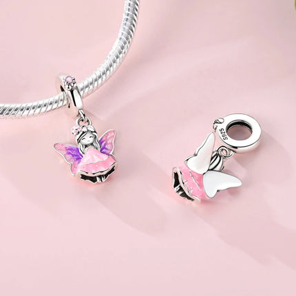 Spring Charms Beads Pendant 925 Sterling Silver Flower Butterfly Dragonfly Mushroom Charms Fit Bracelet Woman Man DIY Jewelry