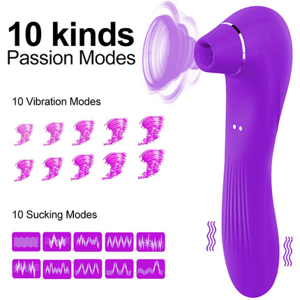 Female Sucking Vibrator Clitoris Stimulator G Spot Dildo Nipple Oral Blowjob Vacuum Clit Sucker Adult Sex Toys for Women