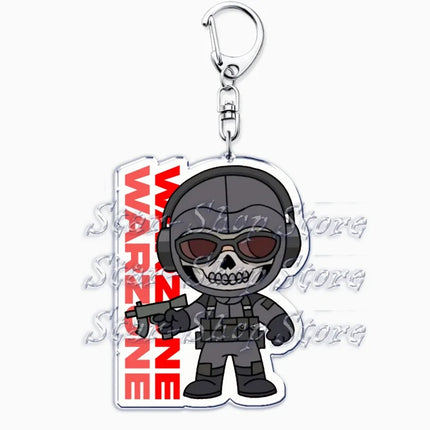 Hot Military Game Ghost Chibis Keychains for Accessories Cod Soldier Soap Simon Riley Keyring Jewelry Fans Friends Gaming Gifts