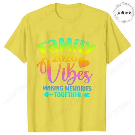 2026 Family Vacation Matching T-shirts Making Memories Together Gradient Print Tops Summer Trips Cruise Holidays Women Clothing