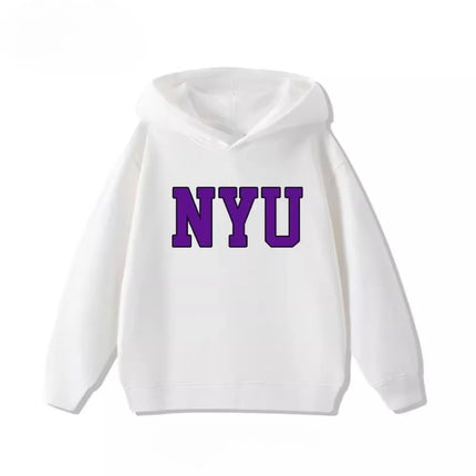 New York NYU Letters Children's Sweatshirt Boys and Girls Clothing Autumn and Winter Warm Student All-match Children's Hoodie