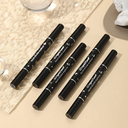 Dragon Ranee 5PCS Waterproof Eyeliner Stamp Pen Set Black Liquid Star Quick Dry Double Headed Eye Liner Makeup Cosmetics