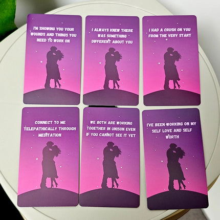10.3*6cm Lovers Messages Oracle Twin Flame Keywords on Cards 64 Pcs Cards