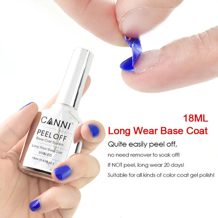 Canni TPO FREE HEMA FREE 18ml Long Wear Diamond Nowipe Top Coat Peeloff Base Coat Soak Off UV LED Gel Polish Nail Manicure