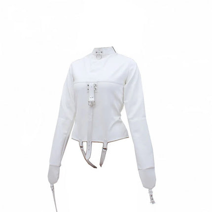 BDSM Sex Bondage Leather Arm Binder Restraint Straitjacket,Cosplay Sexy Costume Slave Binding Straight Jacket Sex Toys For Women