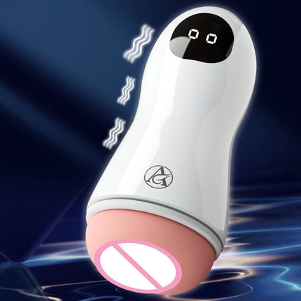 Masturbator Cup Vibration Automatic Male Blowjob Real Vagina Pocket Pussy Vibrating Bullet Penis Oral Adults Sex Toys For Man