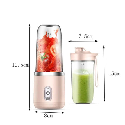 Household USB Charging Electric Juicer Juice Maker Blue/Pink Fruit Juicer Cup 400ml Smoothie Blender Milkshake