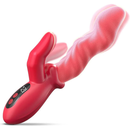 2 IN1 Wave Thrusting Dildo Vibrator for Women G Spot Rabbit Vibrators Clit Stimulator Female Masturbator With LED Adult Sex Toys