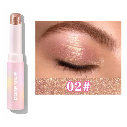 Jelly Eyeshadow Highlight Stick, Glitter Shimmer Long-Lasting High Pigment, Valentine's Day Party Beach Travel Holiday