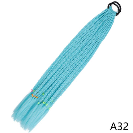 AZQUEEN Synthetic Gradient Color Dirty Braided Ponytail 60CM Elastic Rubber Band Braiding Pony Tail Hair Extensions For Girls