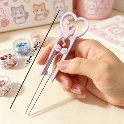 Cat Perler Bead Placement Pen High Quality Long Fuse Bead Double Needle Tool Smooth Multifunctional Collage Bead Tool DIY