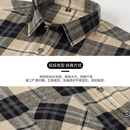 11XL Fits 160 KG Men's Flannel Shirts Long Sleeve Big and Tall 100 Cotton Men's Plaid Flannel Shirts Long Sleeve with Pockets