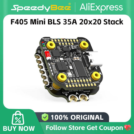 SpeedyBee F405 Mini Stack Flight Controller FC BLS 35A V2 3-6S 20x20 4-in-1 ESC Dual BECs for RC FPV Racing Drone