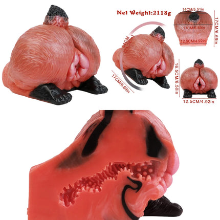 Big Animal Silicone Dog Mouth Male Masturbator Pocket Pussies Stroker Soft Deep Throat with 3D Textured Realistic Sex Toy ForMan