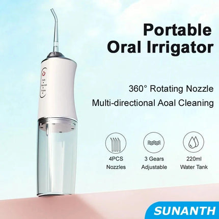 Cordless Water Flosser, Professional Portable Rechargeable Oral Irrigator IPX7 Waterproof with 3 Modes Teeth Cleaning Tool
