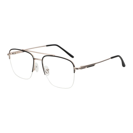 ZENOTTIC (M Size) Men Half frame Square Mental Prescription Pilot Glasses Blue Light Blocking Optical Eyewear For Screen