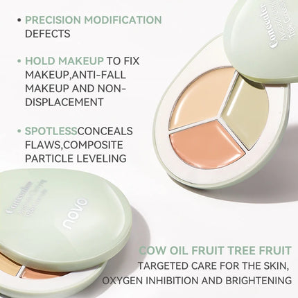 3D Contour Cream & Concealer Palette, Matte Finish, Long-Lasting, Conceal & Brighten Dark Circles, For Blemishes, Acne Marks