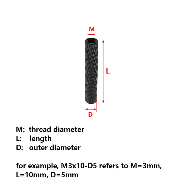 10pcs M2x/M3*10/12/14/15/19/20/22/25/28/30/35/40 Knurled Aluminum Standoff Spacer Stud Fastener for RC Drone