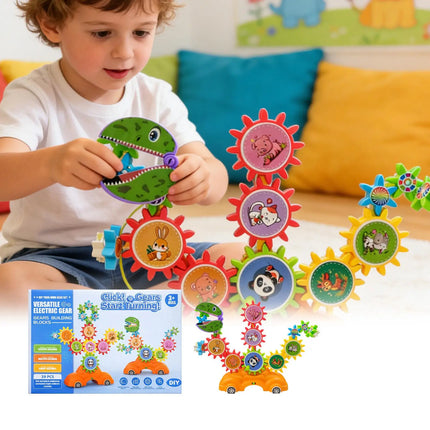 Gear Building Toys Electric Building Set Electric Gear Playset For Boys Girls Preschoolers Home Classroom School Bedroom Study