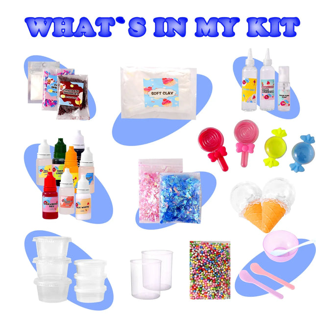 Sweet Treats Slime Kit Diy Foaming Glue Fake Water Slime Girl Bubble Set Crystal Mud Safety DIY Ice Cream Squishy Toy with Box