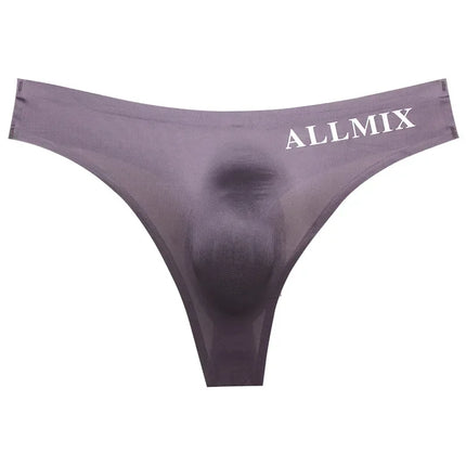 3 PCS Sexy Transparent Underwear Men Thongs Sports Fitness Letter Thin Hip Panties G-Strings Ice Silk Low Waist Seamless Thongs