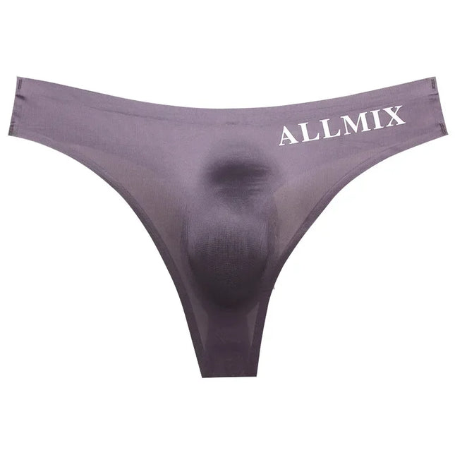3 PCS Sexy Transparent Underwear Men Thongs Sports Fitness Letter Thin Hip Panties G-Strings Ice Silk Low Waist Seamless Thongs