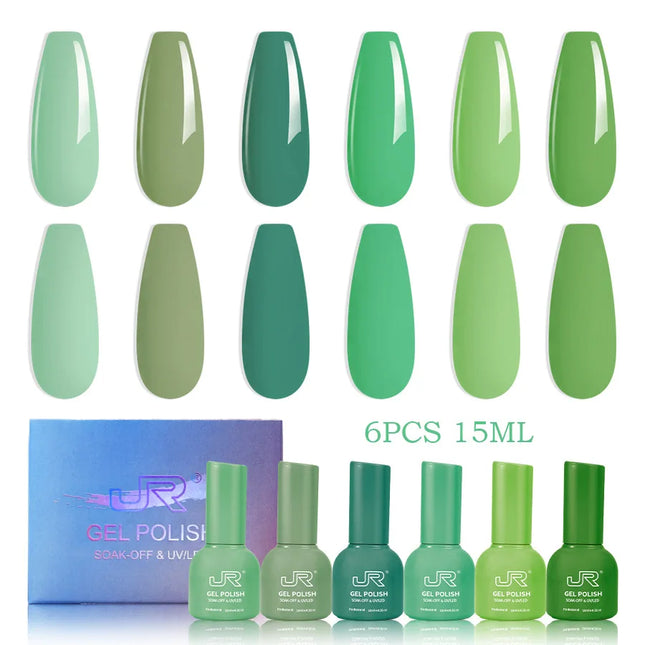 6/9pcs15ml gel Nail Polish set Including Red Pink Nude Gel Polish Kit LED Soak Off Polish Home DIY top coat