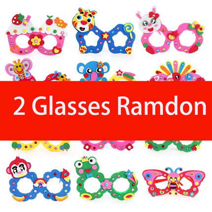 EVA Diamond Glasses Children's Craft Toy DIY Creative Paste Material Package Kindergarten Festival Performance Props School Supp