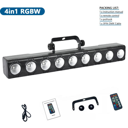 45W RGBW 9LED Wall Wash Light 4in1 Bar Lights Party Disco DJ DMX Strobe Effect Stage