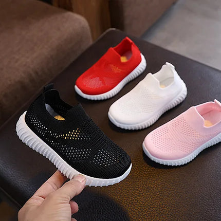 Children's Running Sneakers Boys Girls Casual Mesh Breathable Non-Slip Walking Patchwork Tennis Toddler Soft-Soled Girls' Shoes