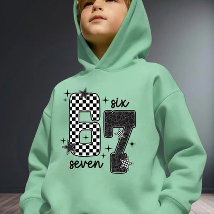 Fun Six Seven 6 7 Meme Design Hoodie for Kids Chaotic Humor Y2k Game Saying Tee Novelty Gift Boys Top Fashion Children's Clothes