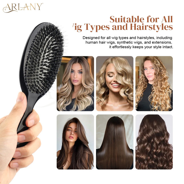 ARLANY Boar Bristle Hair Extensions Brush, Matte Nylon Teeth Massage Comb, Hair Styling, Hair Beauty Accessories, Hairdressing