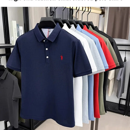 Luxury brand short sleeve polo shirt, exquisite pony embroidery, summer new breathable T-shirt, new fashion Paul men's wear